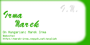 irma marek business card